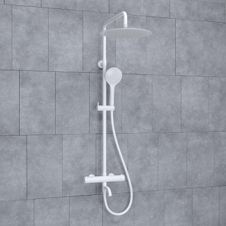 Душевая система WasserKRAFT A188.161.155.WM Thermo с термостатом Белый матовый 