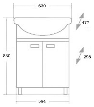Тумба с раковиной Onika Гамма 60.10 