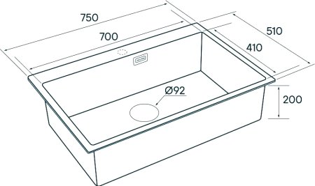 Мойка кухонная Paulmark Saar PM807551-GM вороненая сталь 