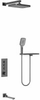 Душевая система Vincea VSFW-431T1RGM с термостатом Вороненая сталь