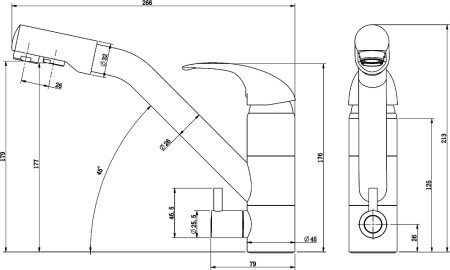 Смеситель Paulmark Hessen He213017-308 для кухонной мойки, черный 