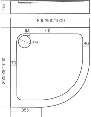 Акриловый поддон для душа Creto Roma 80х80 8-1001 Белый 