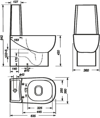Унитаз-компакт Sanita Luxe Infinity mono SL DM INFSLCC01040822 с бачком и сиденьем Микролифт 