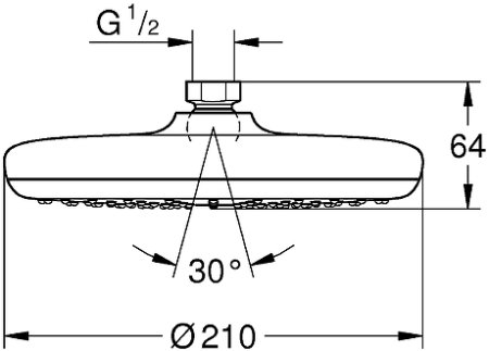 Верхний душ Grohe Tempesta 210 26408000 Хром 