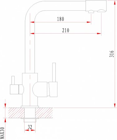 Смеситель для кухонной мойки Granula GR-2015 черный 