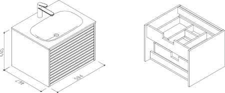 Тумба с раковиной AltroBagno Trento 600 Black 