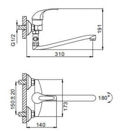 Смеситель для ванны Frap H29 F2129-B универсальный Хром 