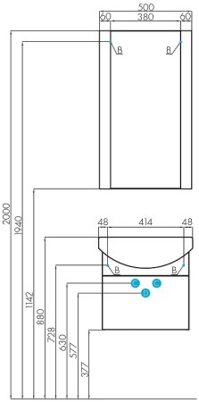 Тумба под раковину Aquaton Ария 50 1A140301AA010 подвесная Белая 