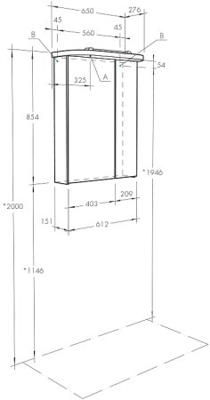Зеркальный шкаф Aquaton Норма 65 1A002102NO010 с подсветкой Белый 