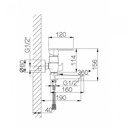 Cмеситель для ванны GANZER FREDJ GZ04031 CHROME 