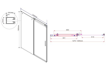 Душевая дверь в нишу Vincea Como VPS-1C130CL хром 