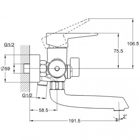 Cмеситель для ванны HANSEN H30004 Хром 