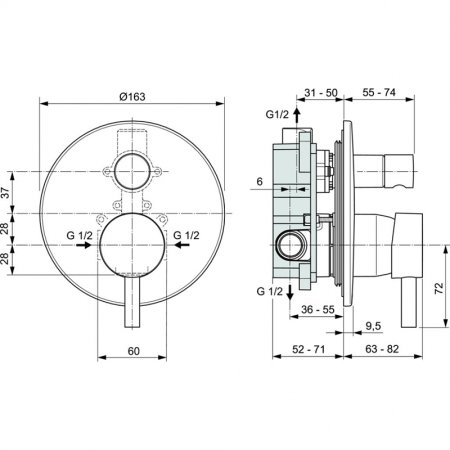 Душевая система Ideal Standard Ceraline BD192XG Черная матовая 
