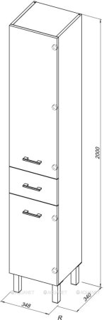 Шкаф-пенал для ванной Aquanet Верона белый 