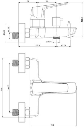 Смеситель для ванны Paini Bari RTCR111 Хром 