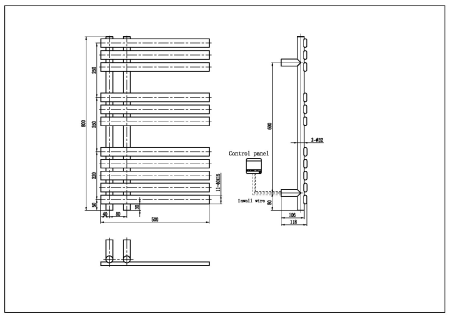 Полотенцесушитель электрический Boheme Venturo 723-MW 800х500 см. белый матовый 