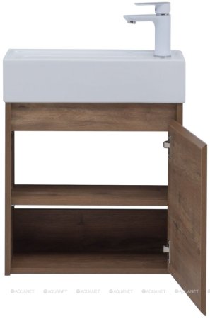 Тумба с раковиной Aquanet Nova Lite 50 дуб рустикальный (с дверецей) 