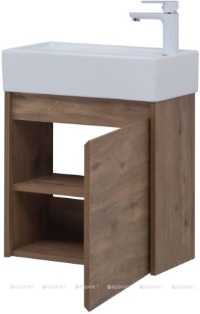 Тумба с раковиной Aquanet Nova Lite 50 дуб рустикальный (с дверецей) 