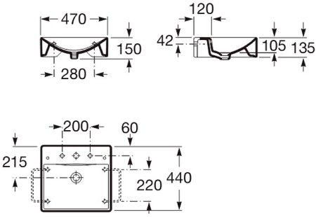 Раковина Roca Diverta 47 327111000 Белая 