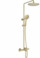 Душевая система Vincea Desire VSFS-1D1TBG с термостатом Брашированное золото