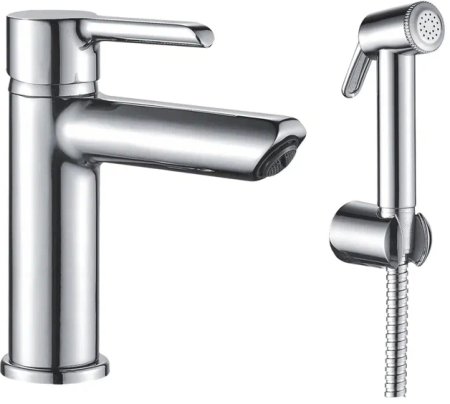 Смеситель для раковины с гигиеническим душем Shevanik S6071, хром 