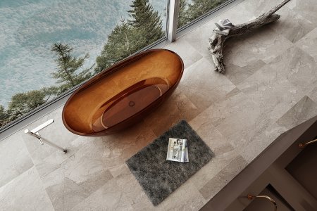 Ванна из полиэфирной смолы Abber Kristall 165х78 AT9701Opal Коричневая без гидромассажа 