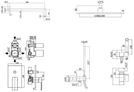 Душевая система Paffoni Elle KITZEL015CR/MKING с гигиеническим душем Хром 