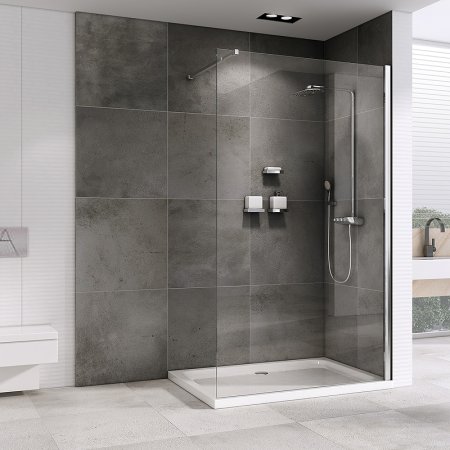 Душевая перегородка Abber Immer Offen 120 AG61120 профиль Хром стекло прозрачное 