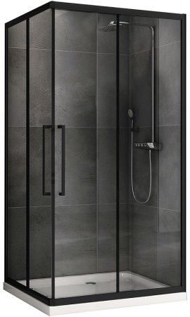 Душевой уголок Abber Schwarzer Diamant 120x80 AG02128BH профиль Черный стекло прозрачное 