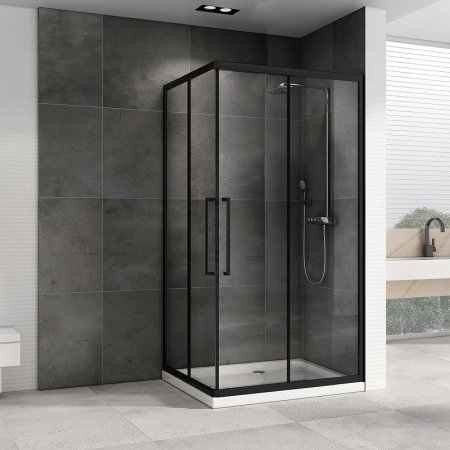 Душевой уголок Abber Schwarzer Diamant 120x80 AG02128BH профиль Черный стекло прозрачное 