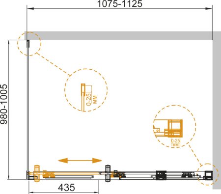 Душевой уголок Cezares Duet Soft AH 1 110/100 C Cr 
