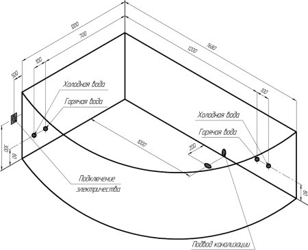 Акриловая ванна Radomir Vannesa Massage Алари 168х120, с гидромассажем, каркасом и экраном, классик 