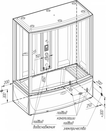 Душевой бокс Radomir Элис 1 левый, стекло прозрачное 