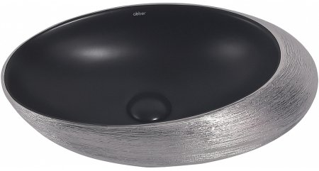 Раковина-чаша Abber Bequem 49 AC2107BS Черный матовый Серебро 