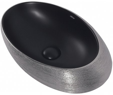 Раковина-чаша Abber Bequem 49 AC2107BS Черный матовый Серебро 