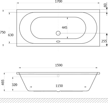 Акриловая ванна Excellent Oceana 170x75 см 