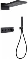 Душевая система Abber Rund AF8752B с термостатом Черная матовая