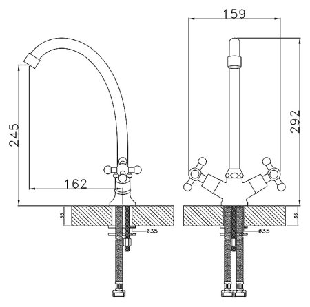 Смеситель Rossinka G02-71 Хром 