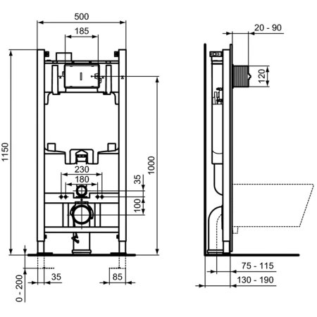 Система инсталляции для унитазов Ideal Standard ProSys Eco Frame 2.0 R046367 