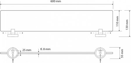 Полка Bemeta Dark 104102040 