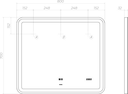 Зеркало VIGO Grani(Bora) Luxe z.GRI.80.Luxe, 80 см 