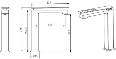 Смеситель для раковины Boheme Q 142-WUW.2 Белый Синий 