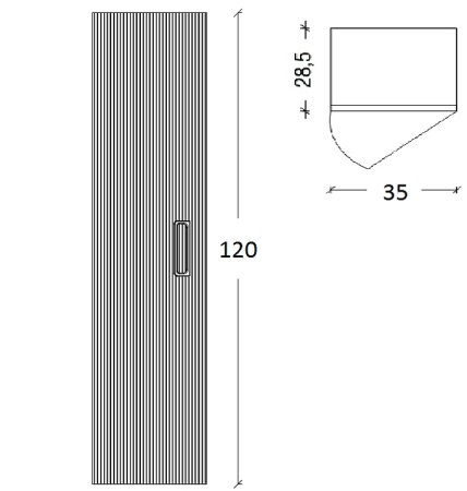 Шкаф пенал Boheme Armadi Art Vallessi Avantgarde Linea 35 845-WCR подвесной Белый 