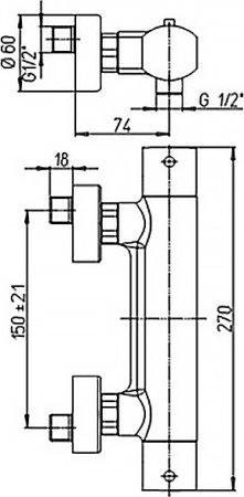 Смеситель Paini Ovo 86CR511 для душа 