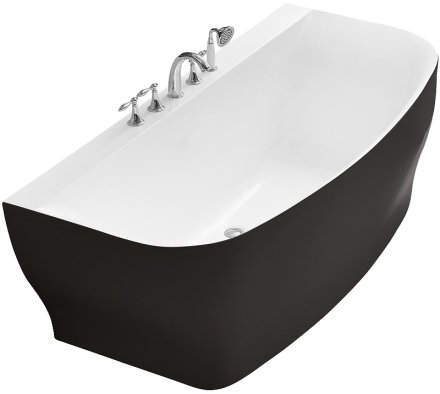 Акриловая ванна BelBagno 165x78 BB74-NERO-W0 Черная Белая без гидромассажа 