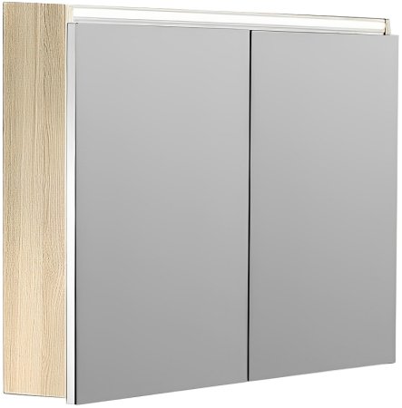 Зеркальный шкаф Boheme Armadi Art Vallessi 100 546-L с подсветкой Дуб светлый матовый 