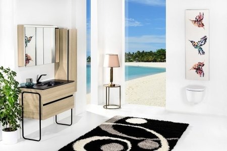 Зеркальный шкаф Boheme Armadi Art Vallessi 100 546-L с подсветкой Дуб светлый матовый 