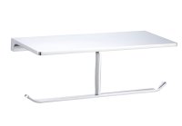 Двойной держатель для туалетной бумаги с полкой WONZON & WOGHAND, Хром (WW-9156)