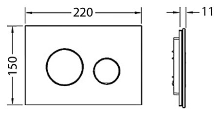 Кнопка смыва TECE Loop 9240658 черное стекло, кнопка золото 