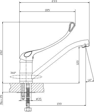 Смеситель Rossinka Y35-25 Хром 